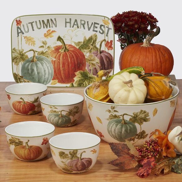 Autumn Harvest 9" Salad/Dessert Plates, Multicolor, Medium, Set of 4 - Picture 10 of 10